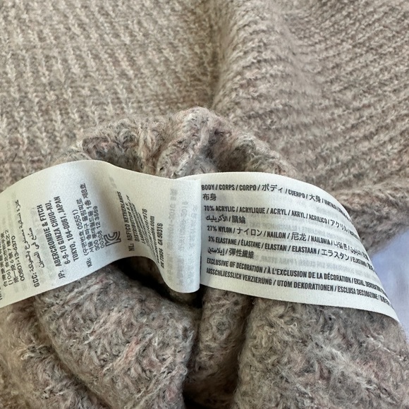 Abercrombie & Fitch V-Neck Knitted Sweater in Rib - Pink/Grey Marl - M - Picture 16 of 16